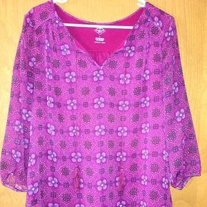 XL maroon long-sleeved blouse